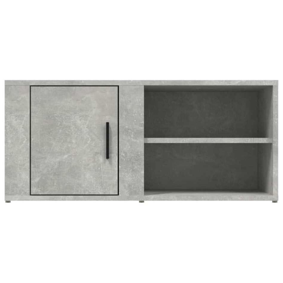 Mueble TV 2 uds madera contrachapada gris hormigón
