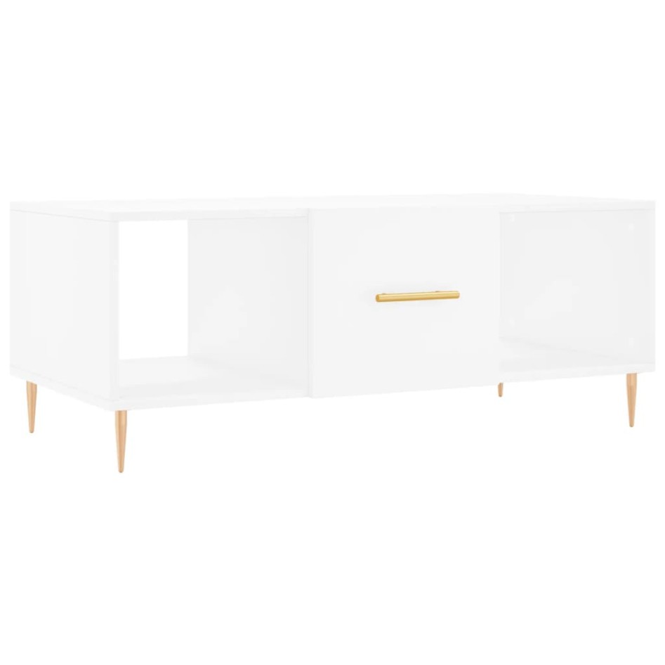 Mesa de centro madera contrachapada blanco 102x50x40