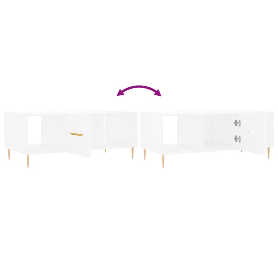 Mesa de centro madera contrachapada blanco 102x50x40