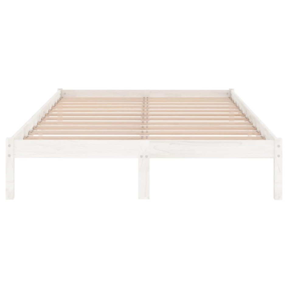 Estructura de cama doble sin colchón madera maciza
