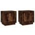Mesitas noche 2 uds madera contrachapada roble humo 44x35x45