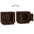 Mesitas noche 2 uds madera contrachapada roble humo 44x35x45