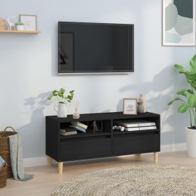 Mueble de TV madera contrachapada negro 100x34,5x44,5