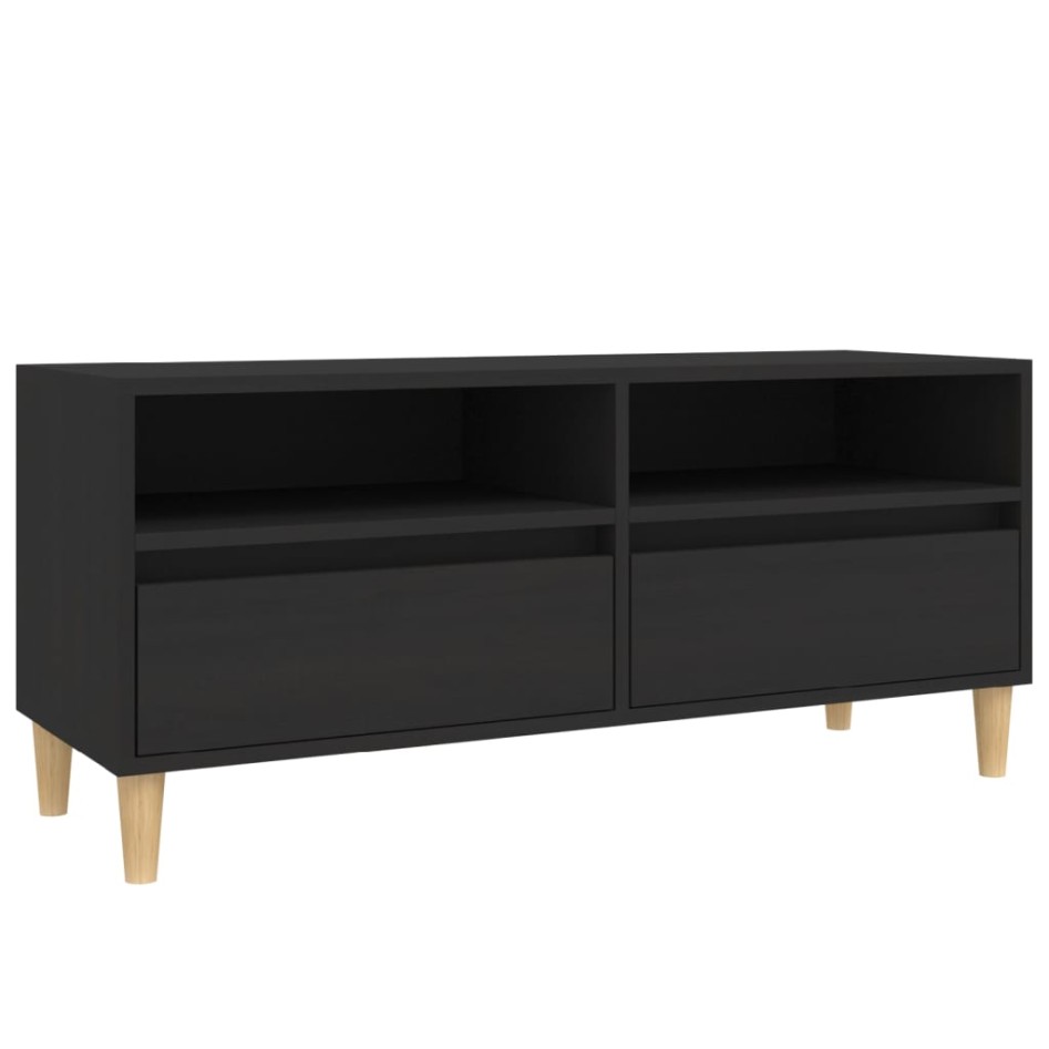Mueble de TV madera contrachapada negro 100x34,5x44,5