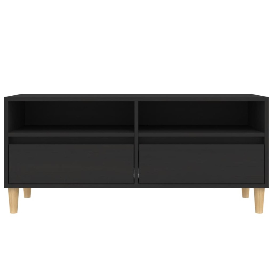 Mueble de TV madera contrachapada negro 100x34,5x44,5