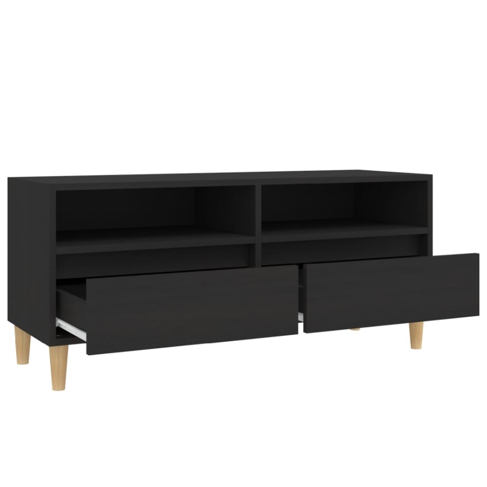 Mueble de TV madera contrachapada negro 100x34,5x44,5