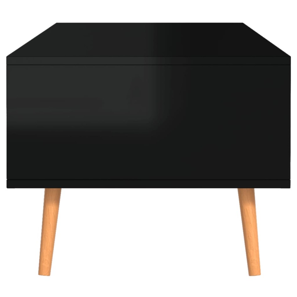 Mesa de centro madera ingeniería negro brillante 100x49,5x43