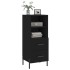 Aparador de madera contrachapada negro 34,5x34x90