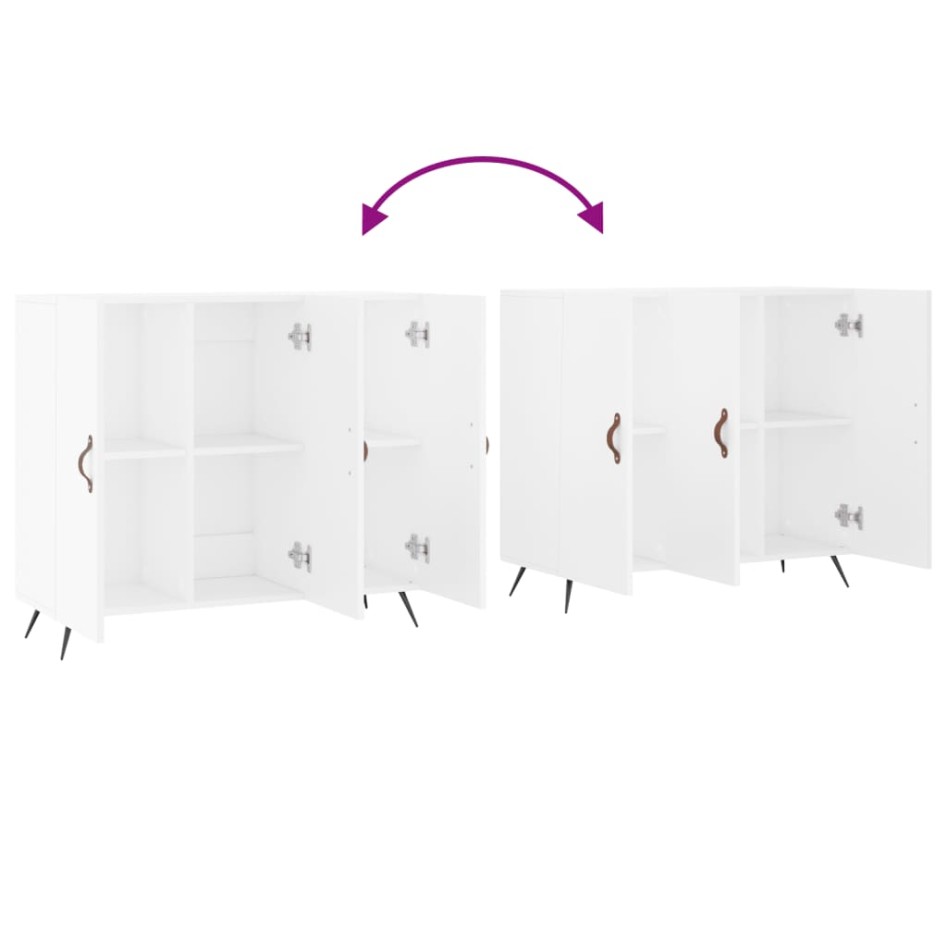 Aparador de madera de ingeniería blanco 90x34x80