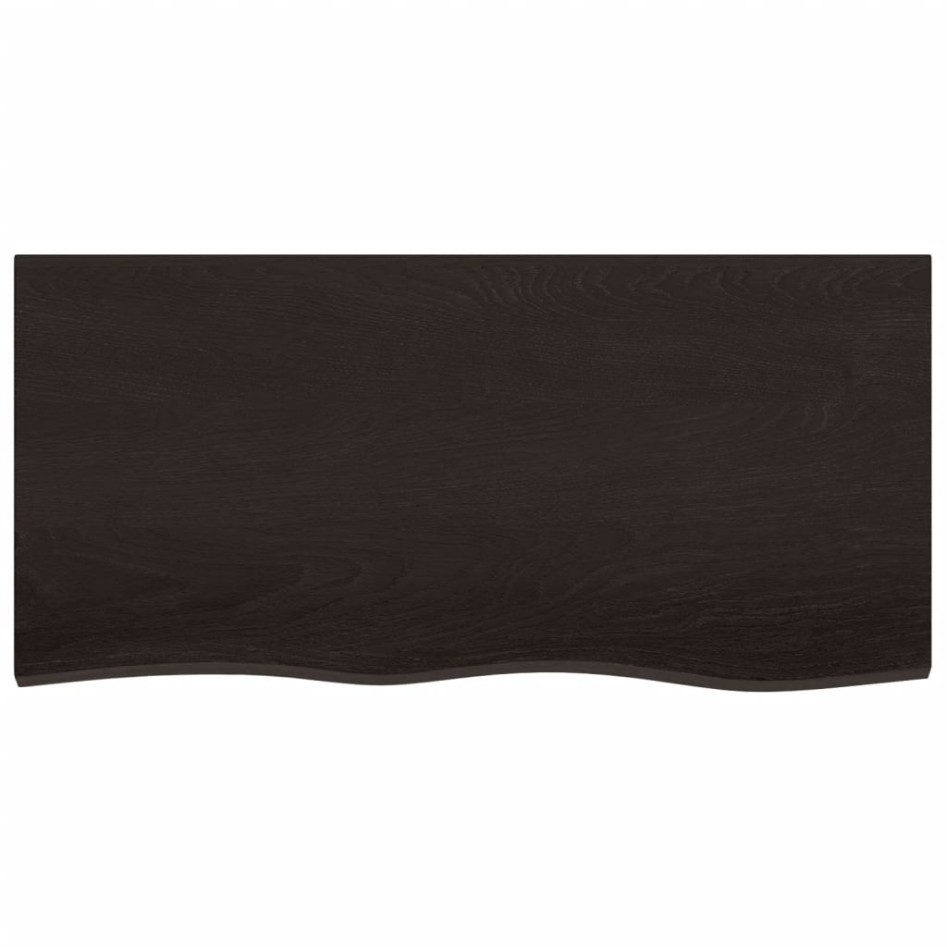 Encimera baño madera maciza tratada marrón oscuro 100x50x2