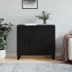 Aparador de madera de ingeniería negro 90x34x80 cm