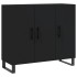 Aparador de madera de ingeniería negro 90x34x80