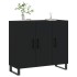 Aparador de madera de ingeniería negro 90x34x80