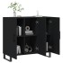 Aparador de madera de ingeniería negro 90x34x80