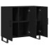 Aparador de madera de ingeniería negro 90x34x80
