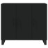 Aparador de madera de ingeniería negro 90x34x80
