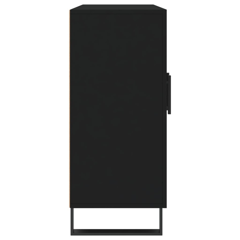 Aparador de madera de ingeniería negro 90x34x80