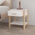 Mesitas de noche 2 uds madera contrachapada blanco 42x38x45
