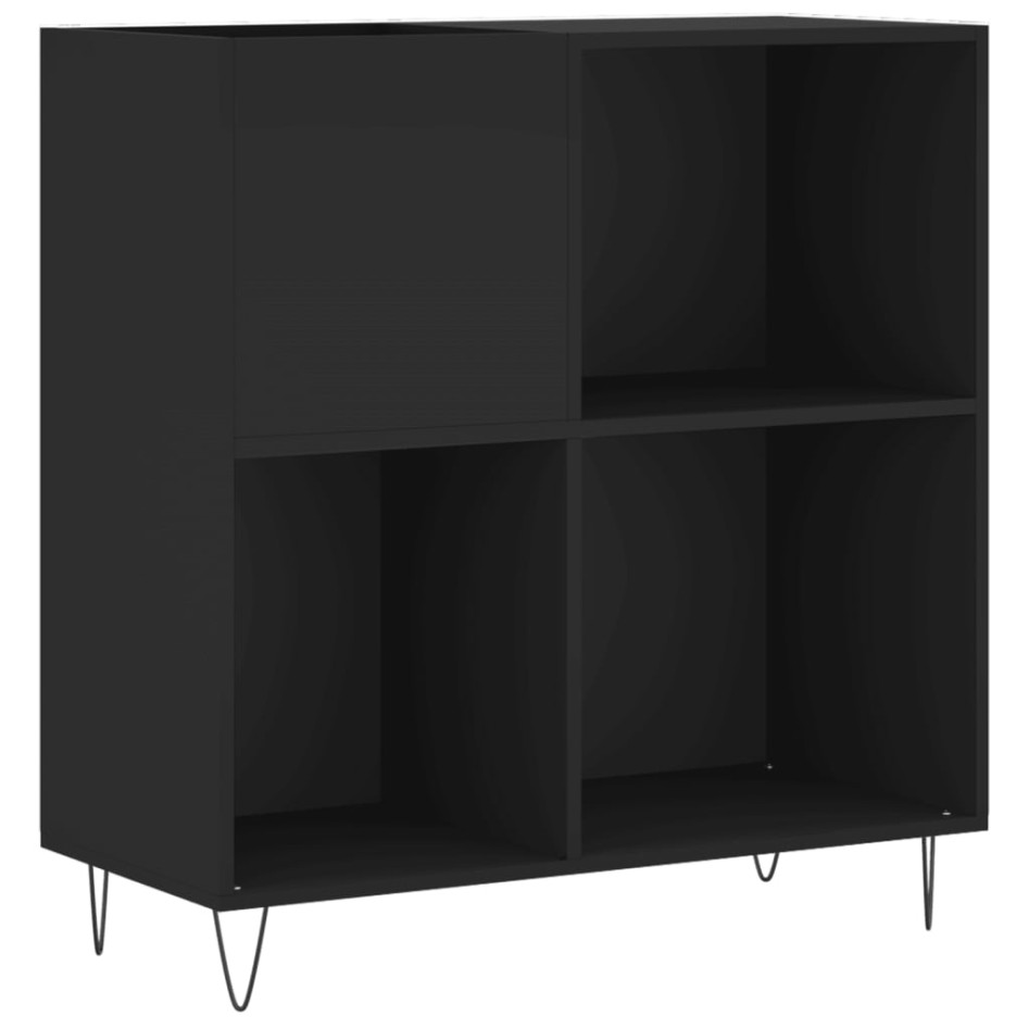 Mueble para discos madera contrachapada negro 84,5x38x89