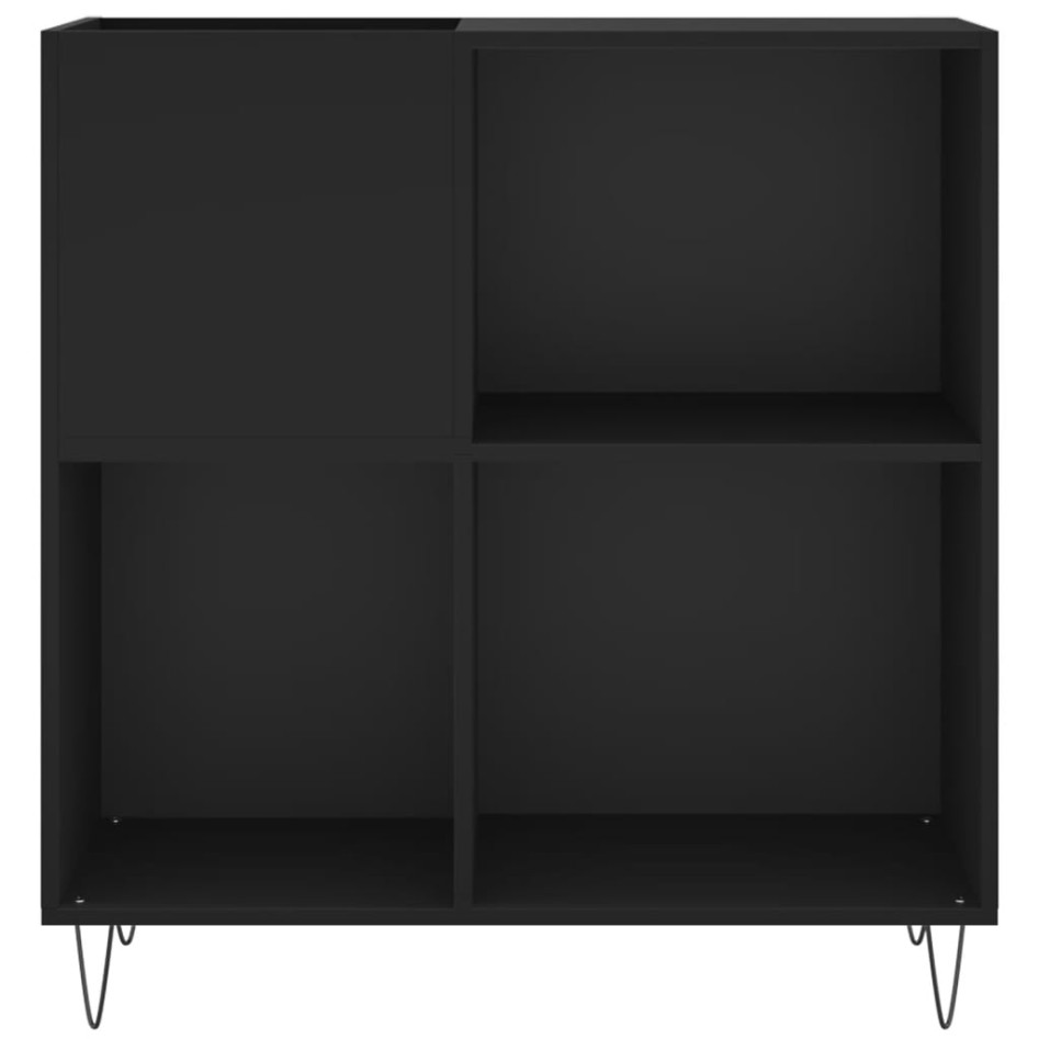 Mueble para discos madera contrachapada negro 84,5x38x89