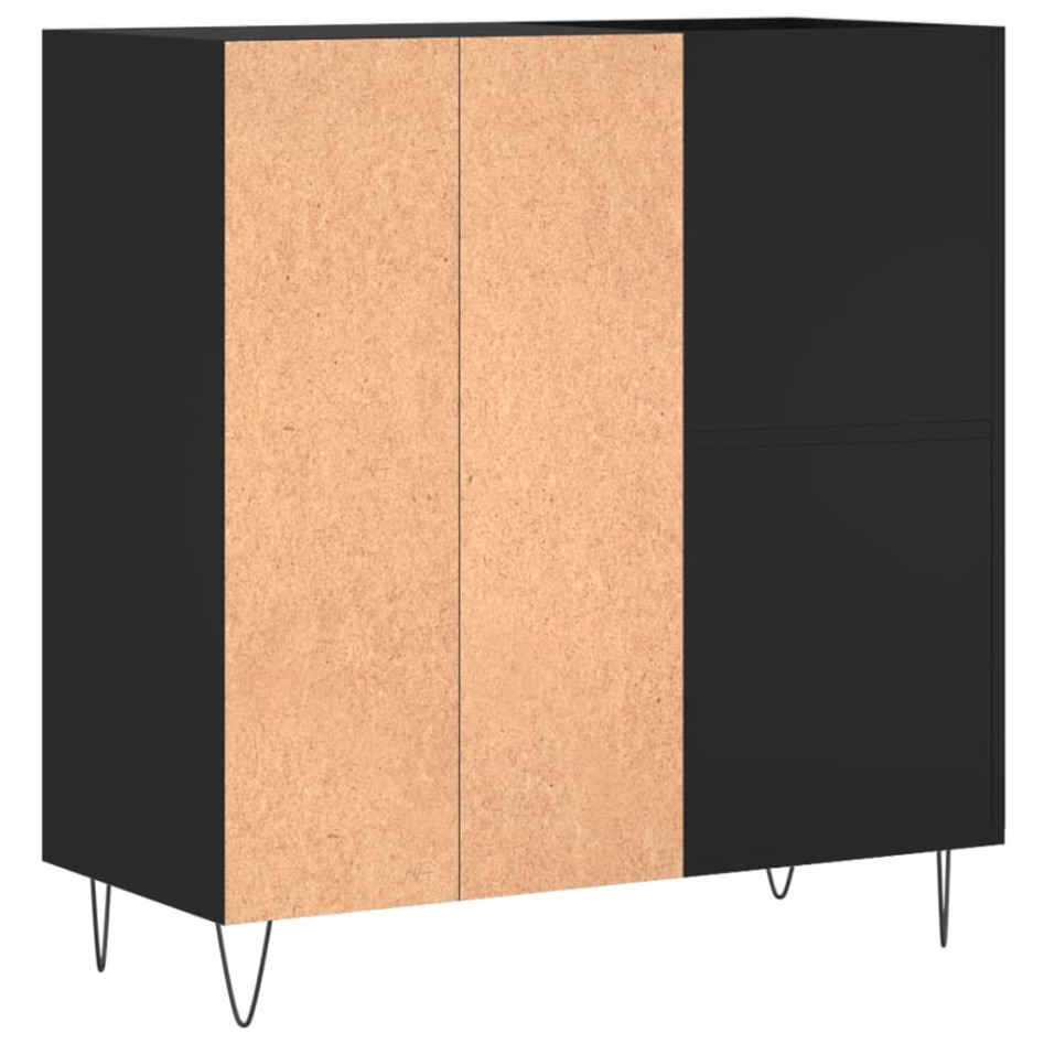 Mueble para discos madera contrachapada negro 84,5x38x89