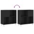 Mueble para discos madera contrachapada negro 84,5x38x89
