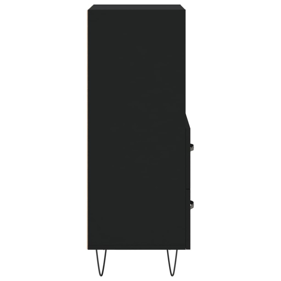 Aparador de madera contrachapada negro 34,5x34x90