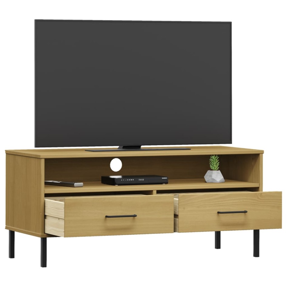 Mueble de TV con patas de metal OSLO madera maciza pino