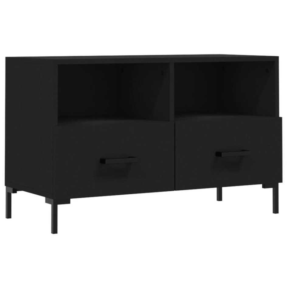 Mueble para TV madera contrachapada negro 80x36x50