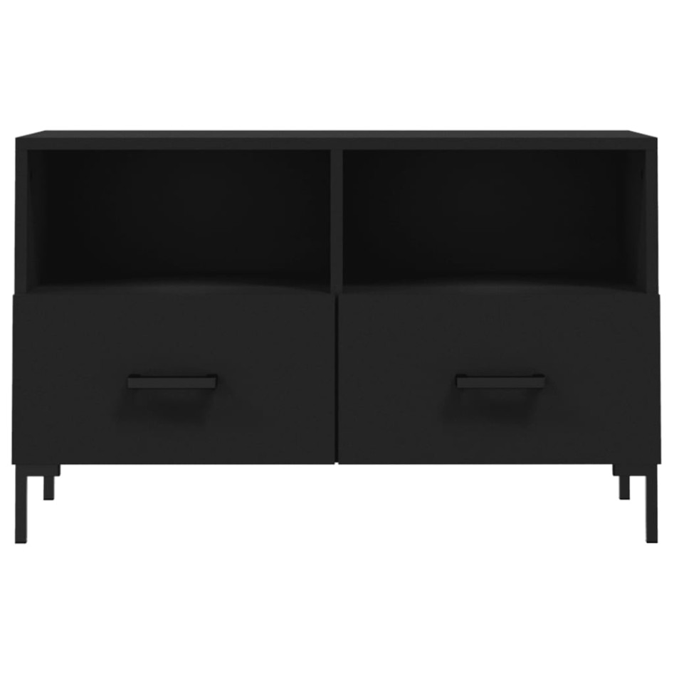 Mueble para TV madera contrachapada negro 80x36x50