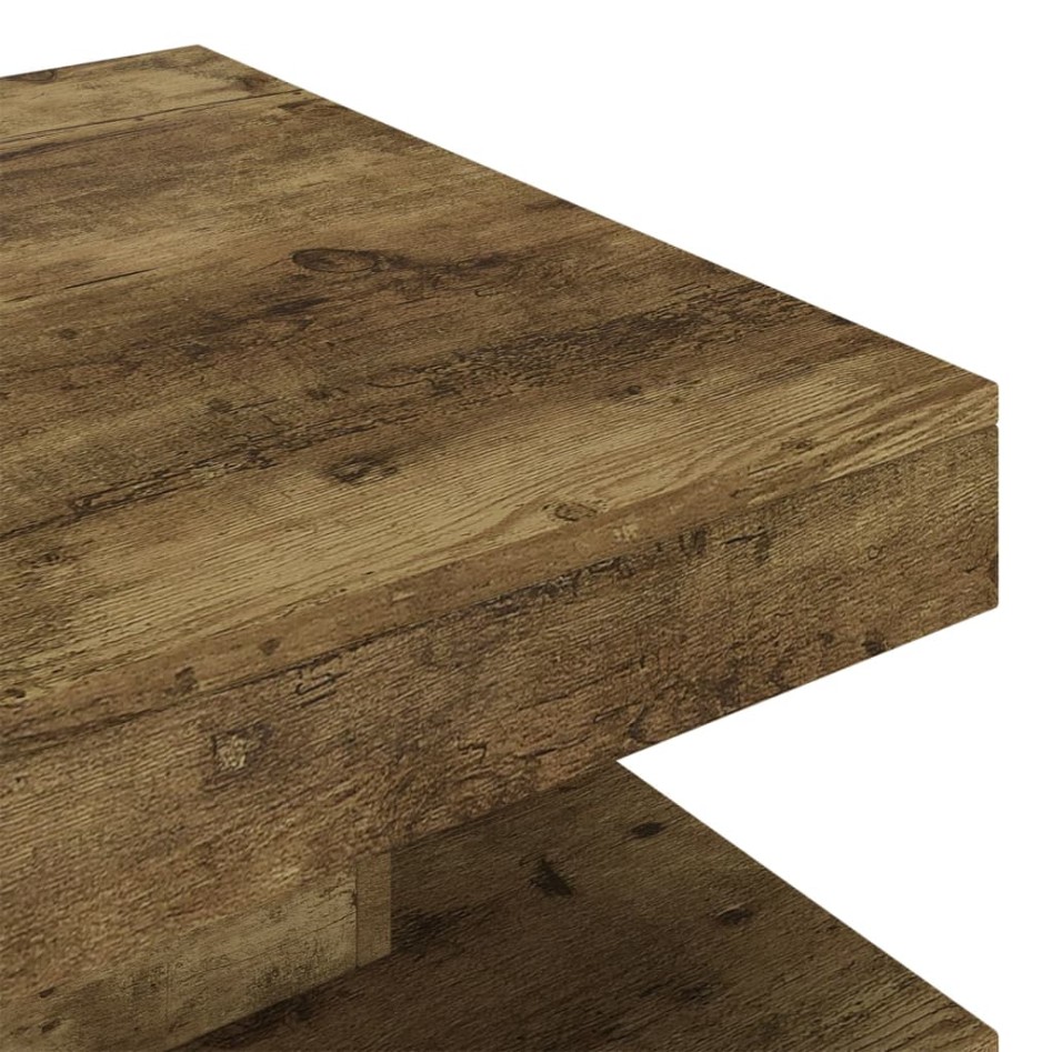 Mesa de centro de MDF marrón oscuro 60x60x35