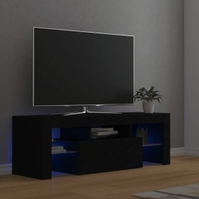 Mueble de TV con luces LED negro 120x35x40