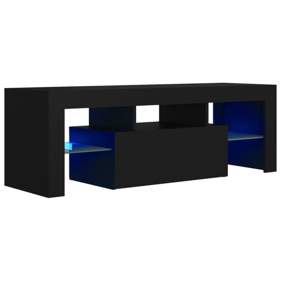 Mueble de TV con luces LED negro 120x35x40