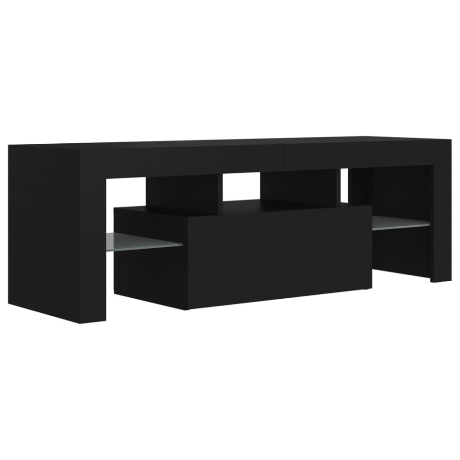 Mueble de TV con luces LED negro 120x35x40