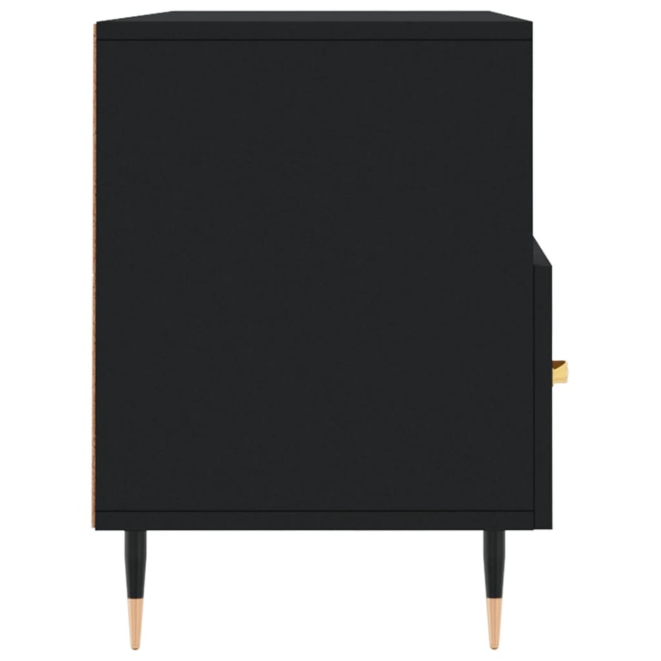 Mueble de TV madera de ingeniería negro 102x36x50