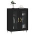 Aparador de madera de ingeniería negro 69,5x34x90