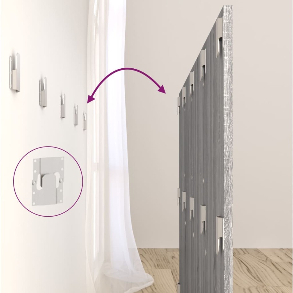 Cabecero de cama madera contrachapada gris Sonoma 160x1,5x80