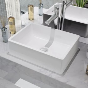 Lavabo de cerámica blanco 41x30x12