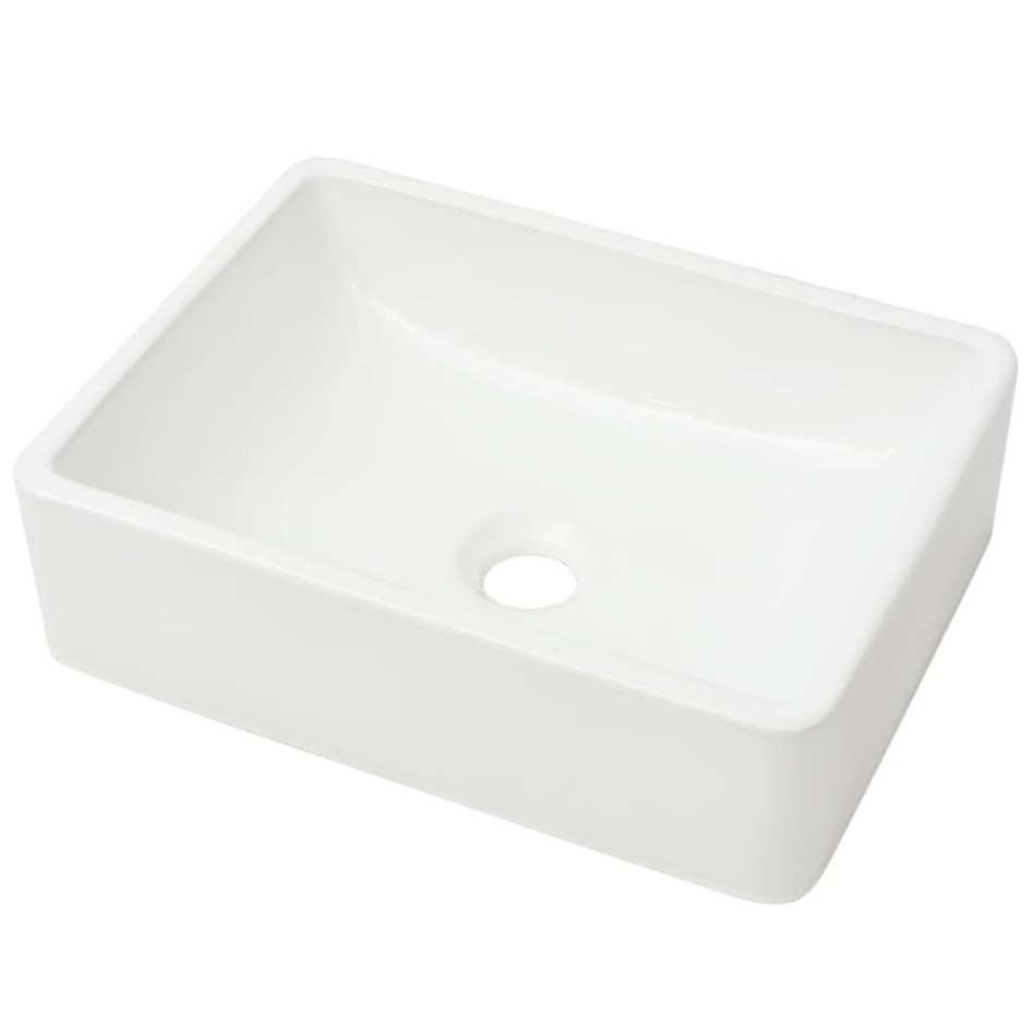 Lavabo de cerámica blanco 41x30x12