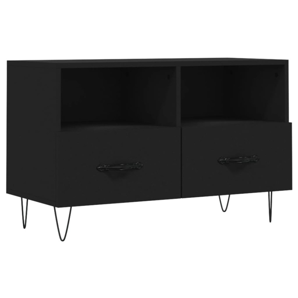 Mueble para TV madera contrachapada negro 80x36x50