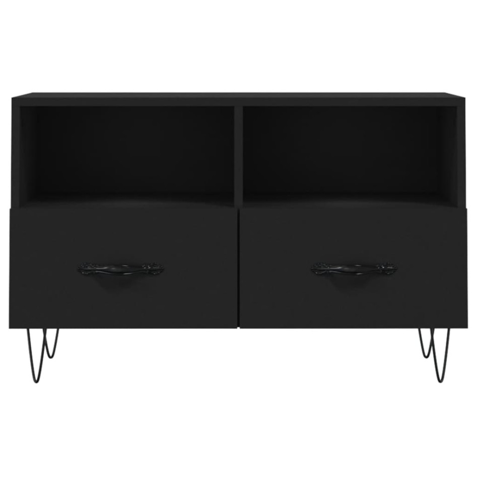 Mueble para TV madera contrachapada negro 80x36x50