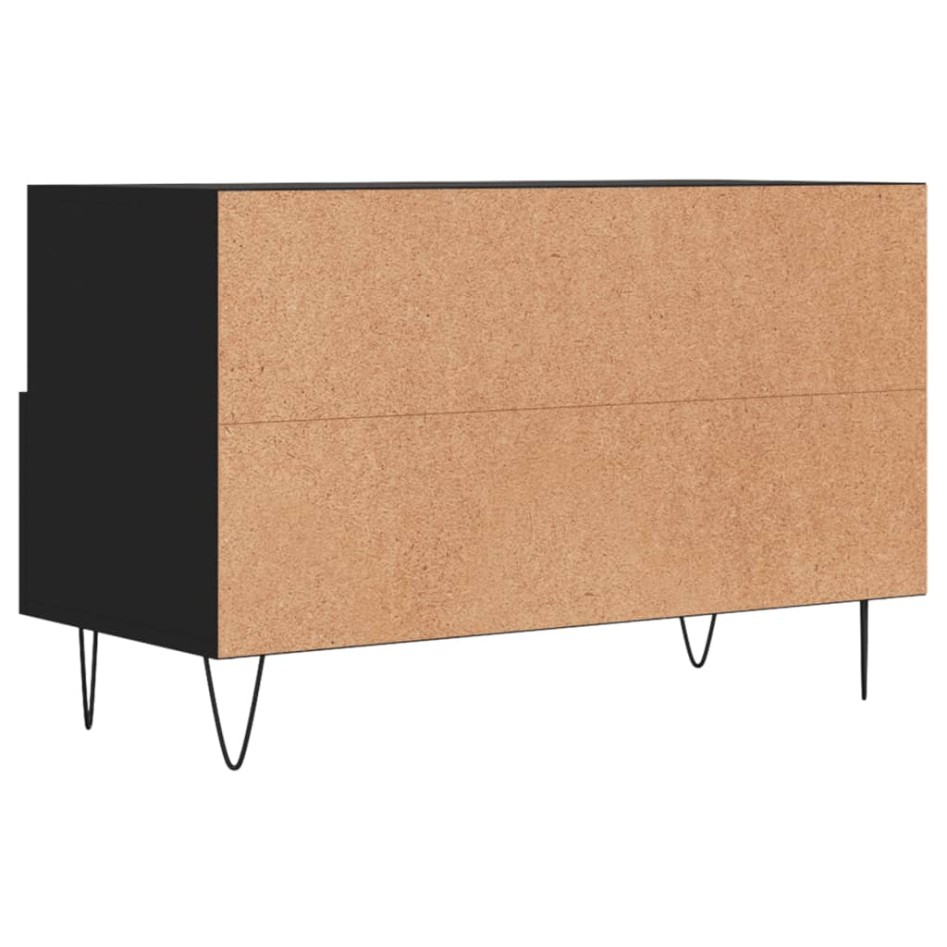 Mueble para TV madera contrachapada negro 80x36x50