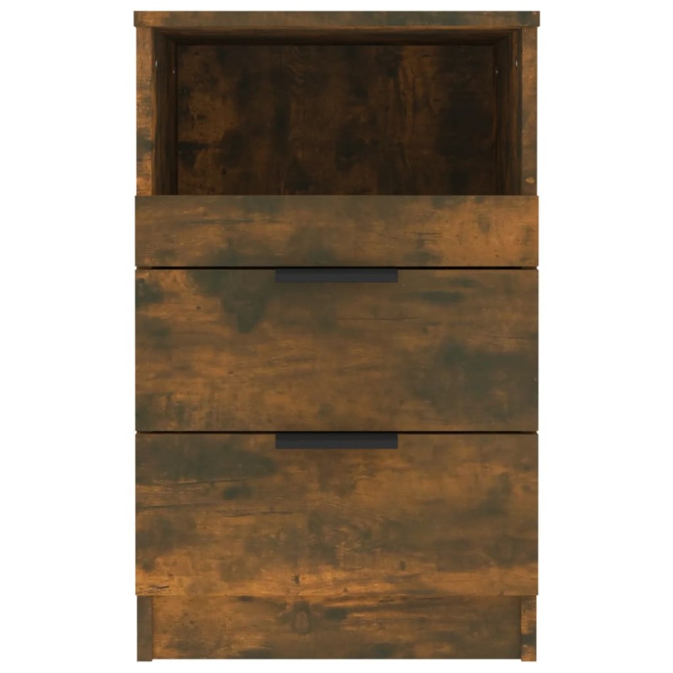 Mesitas de noche 2 uds madera contrachapada color roble