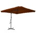 Sombrilla de jardín con palo de acero terracota 250x250x230