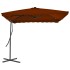 Sombrilla de jardín con palo de acero terracota 250x250x230