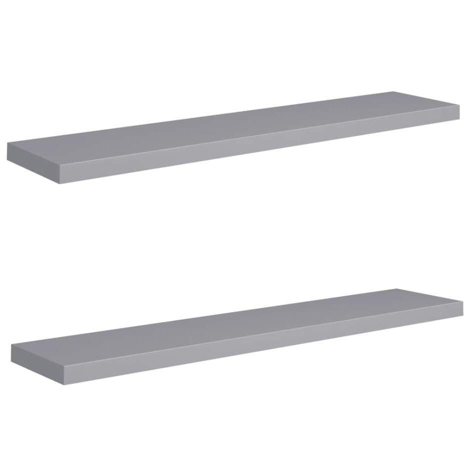 Estantes flotantes de pared 2 uds MDF gris 120x23,5x3,8