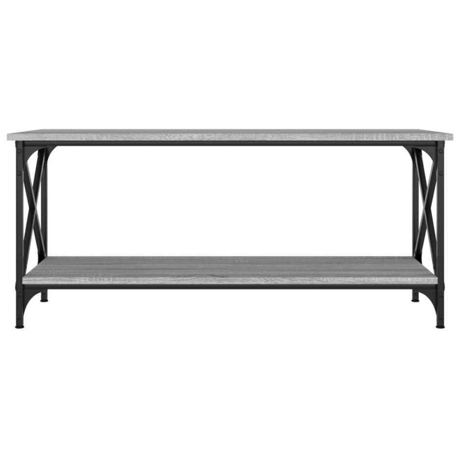 Mesa de centro madera y hierro gris Sonoma 100x45x45
