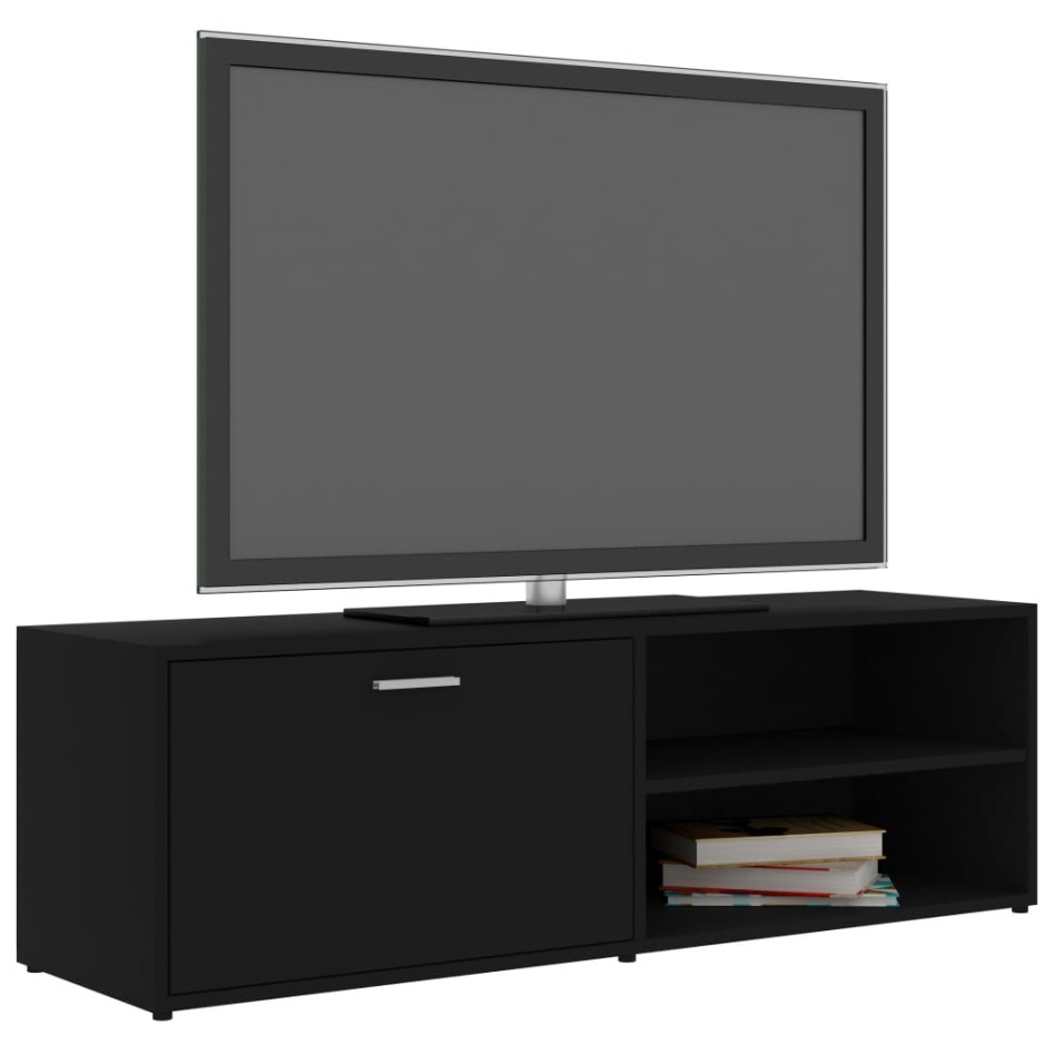 Mueble de TV madera contrachapada negra 120x34x37
