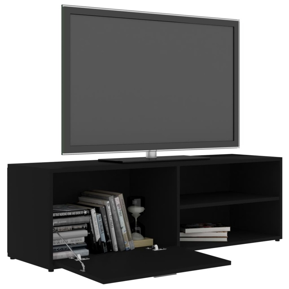 Mueble de TV madera contrachapada negra 120x34x37