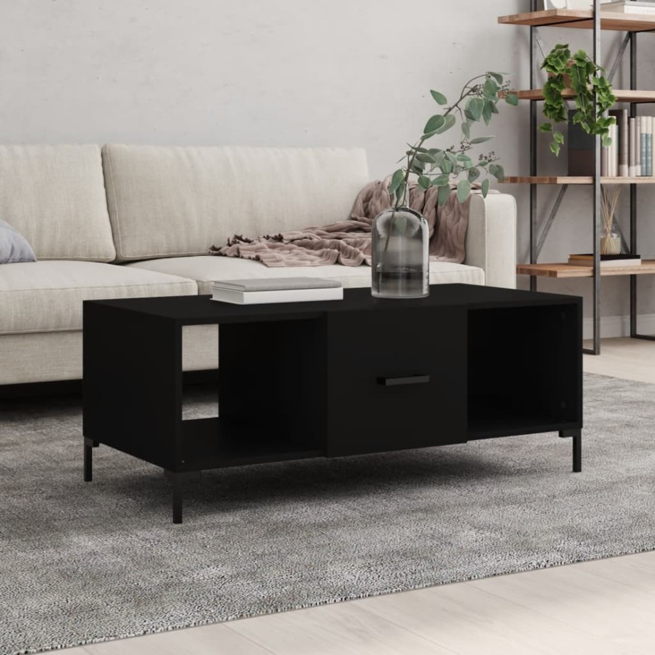 Mesa de centro madera contrachapada negro 102x50x40
